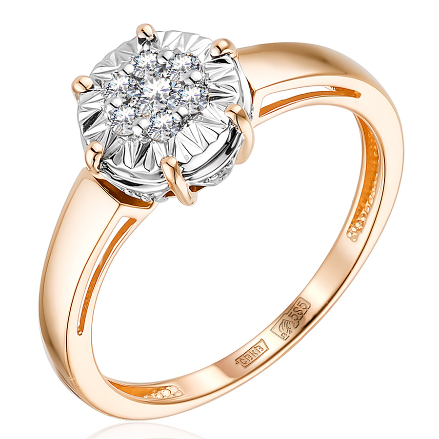 Кольцо, золото, бриллиант, 1-11-1039-101